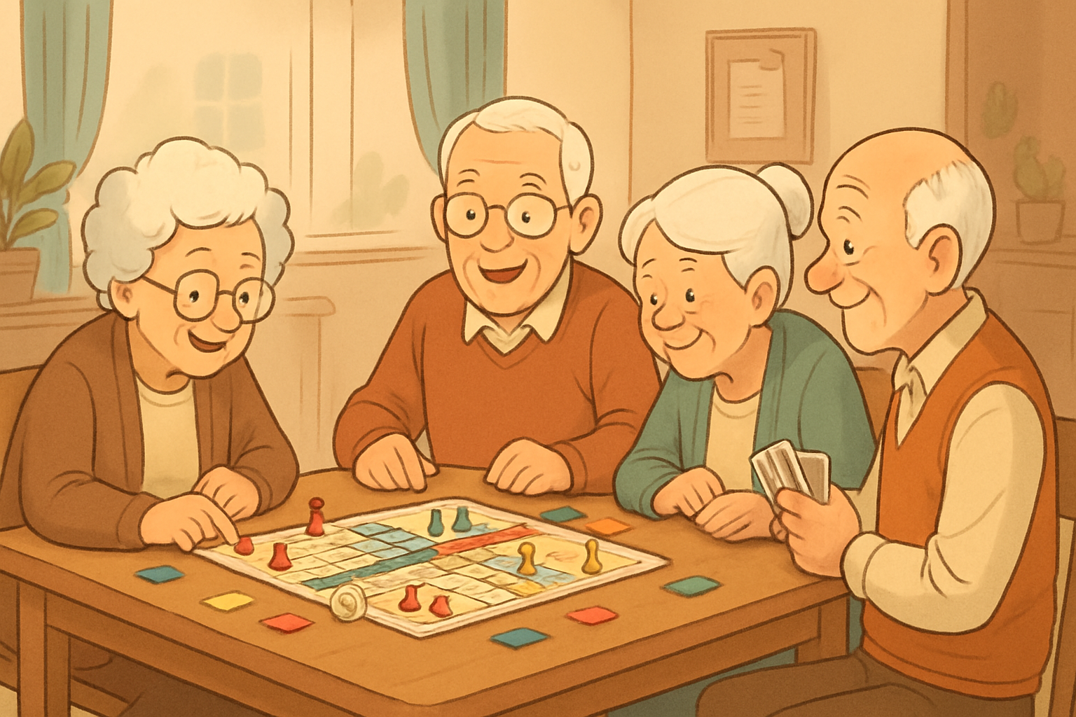 Animation de jeux de société en maison de retraite
